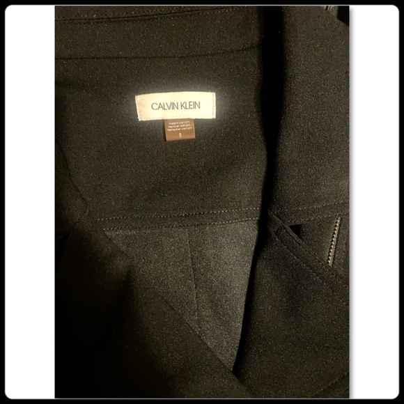 Calvin Klein 3/4 sleeve coat dress zippers/buttons black size 8 - Picture 2 of 5